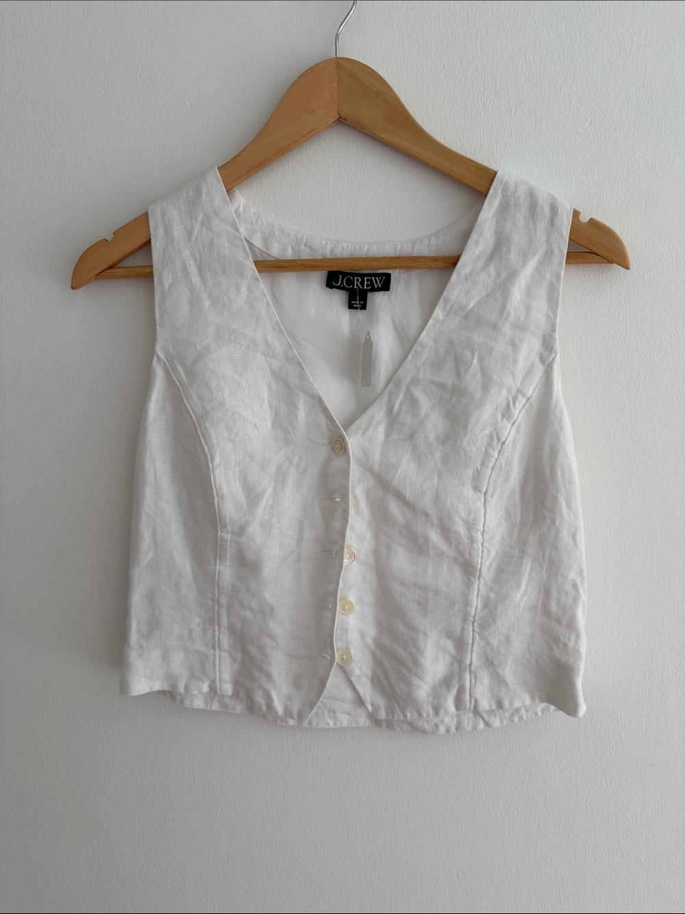J. Crew White Linen Button-Front Women's Camisole